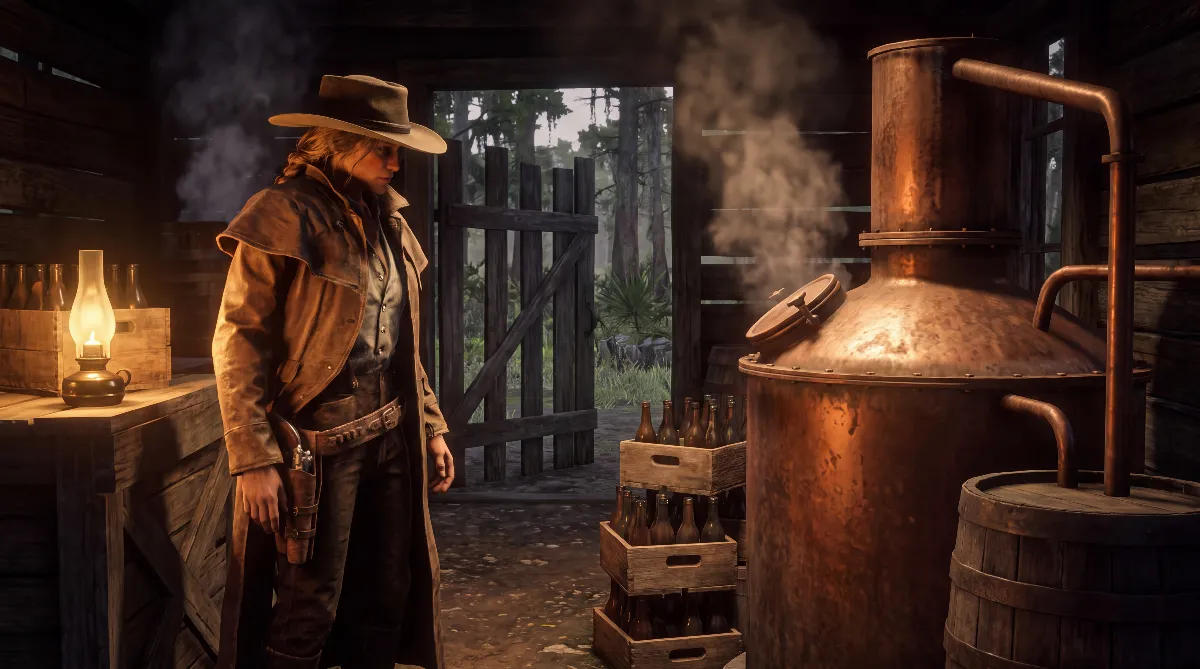 Schwarzbrenner in Red Dead Online freischalten: Hütte, Maische und Gewinn pro Lieferung (2026)