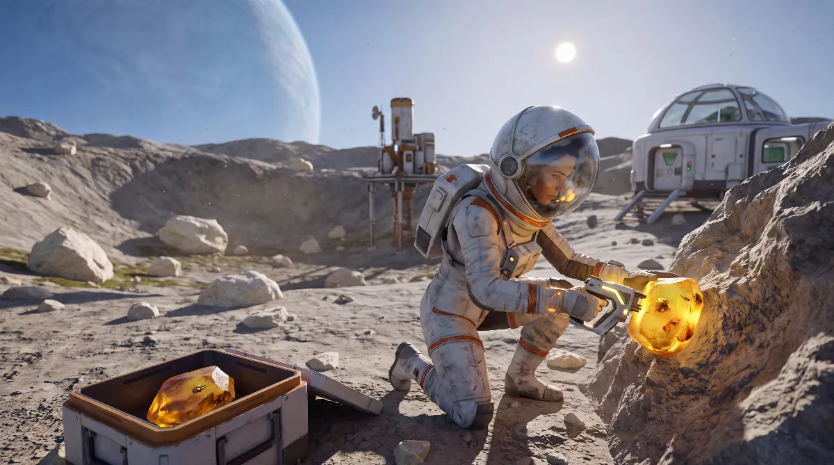 Planet Crafter Bernstein auf Skeo finden: Fundort, Extraktor und Rezepte