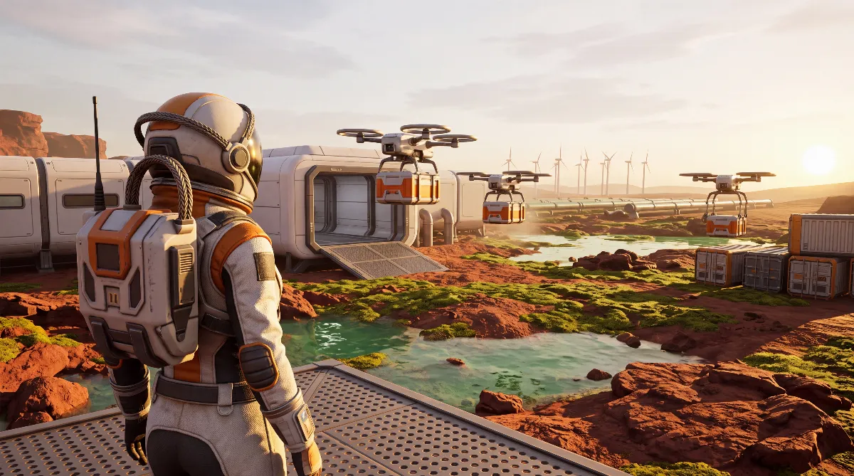 Planet Crafter Drohnen: Drohnenstation bauen und Logistik einrichten