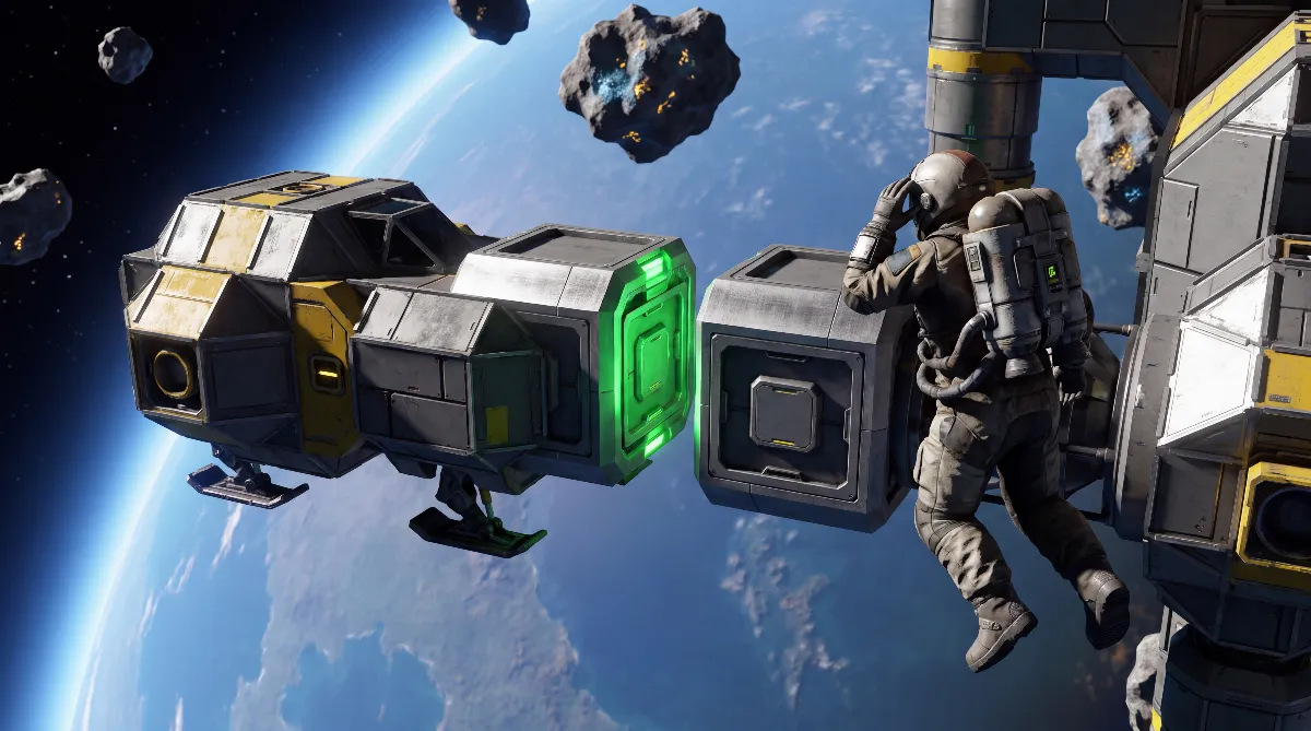 Space Engineers 2 Connector: Andocken, Landing Gear und Ressourcen übertragen