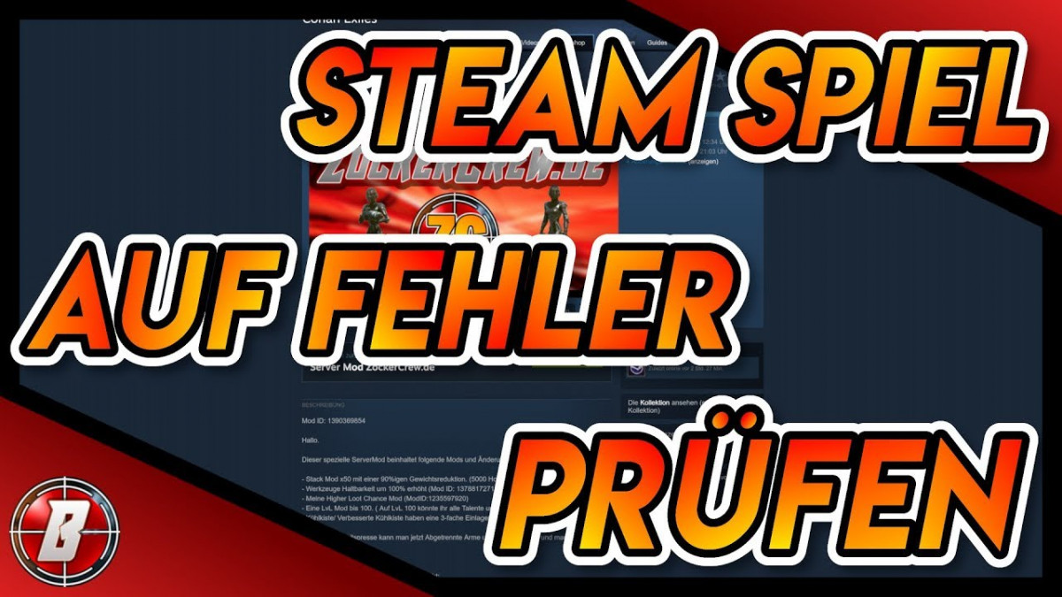 Spiel auf Fehler überprüfen und reparieren in Steam