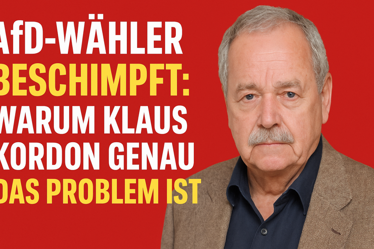 AfD-Wähler beschimpft Warum Klaus Kordon genau das Problem ist